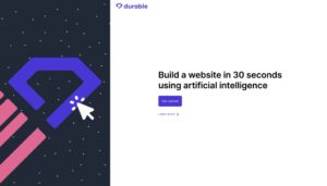 Duraleのホームページ試作開始画面