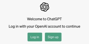 ChatGPTのアカウント作成およびログイン画面