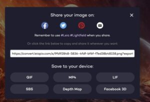 Leiapix converterで動画を保存するときの画像