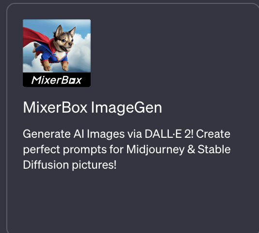MixerBox ImageGenというプラグインの画像