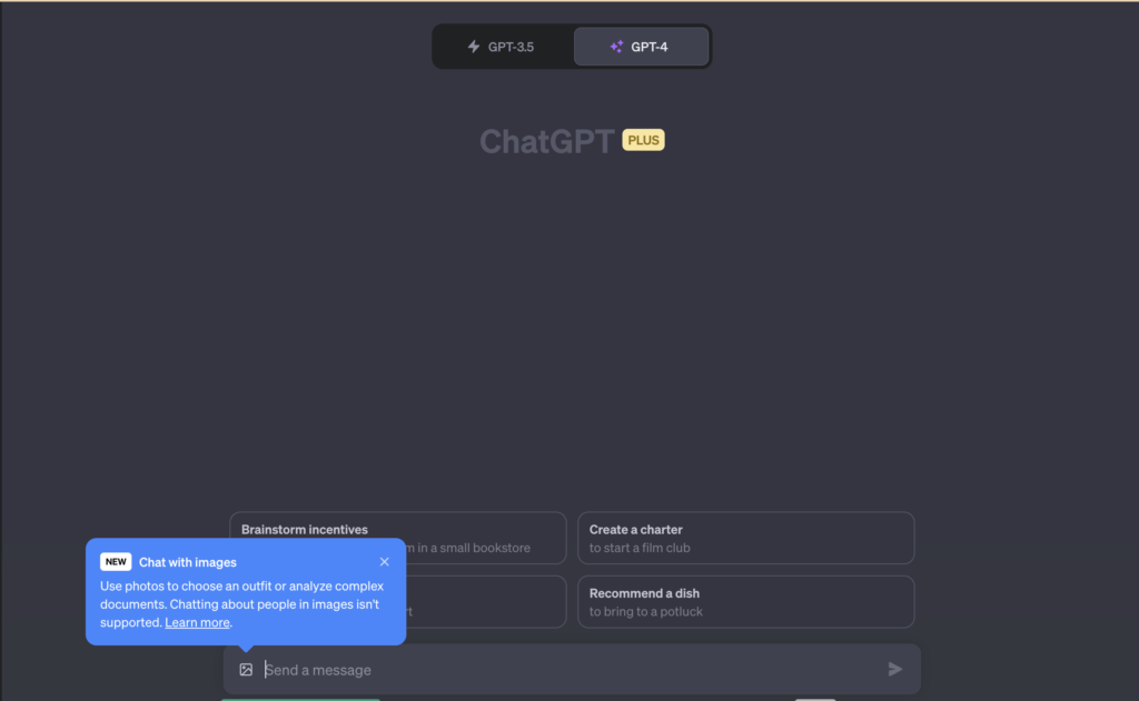 ChatGPTに画像入力機能が追加されたことを示す画像