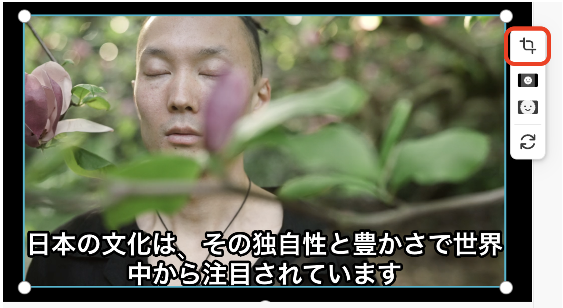ビデオクリップをしている画面