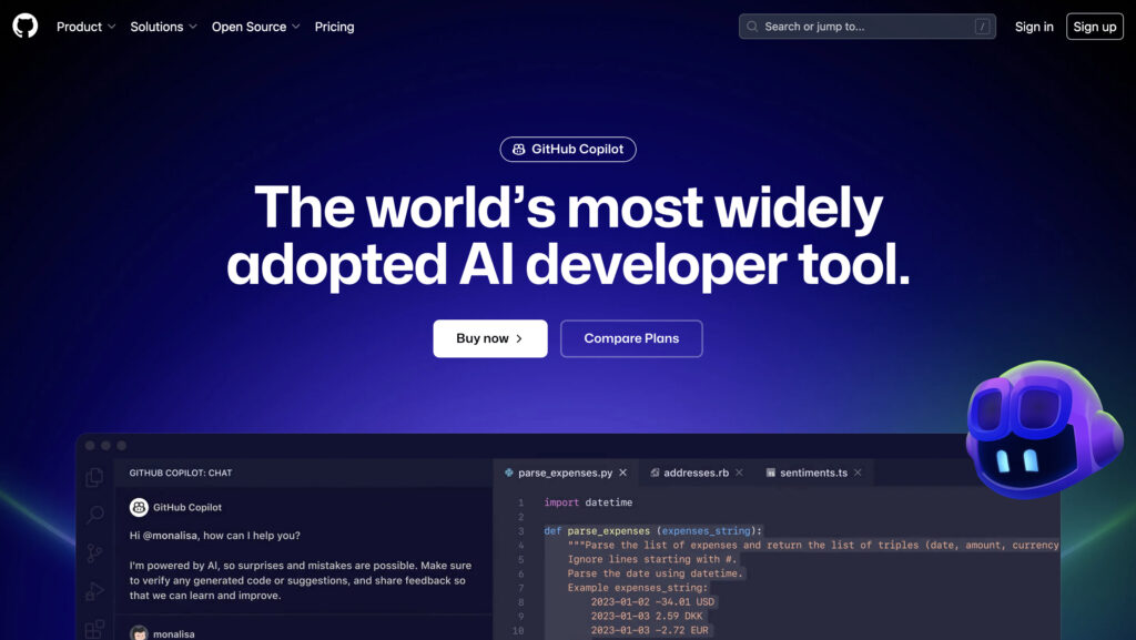 Githubの公式サイトの画面