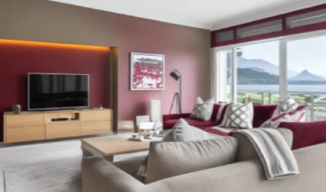 リノベーション後の赤を基調とした画像