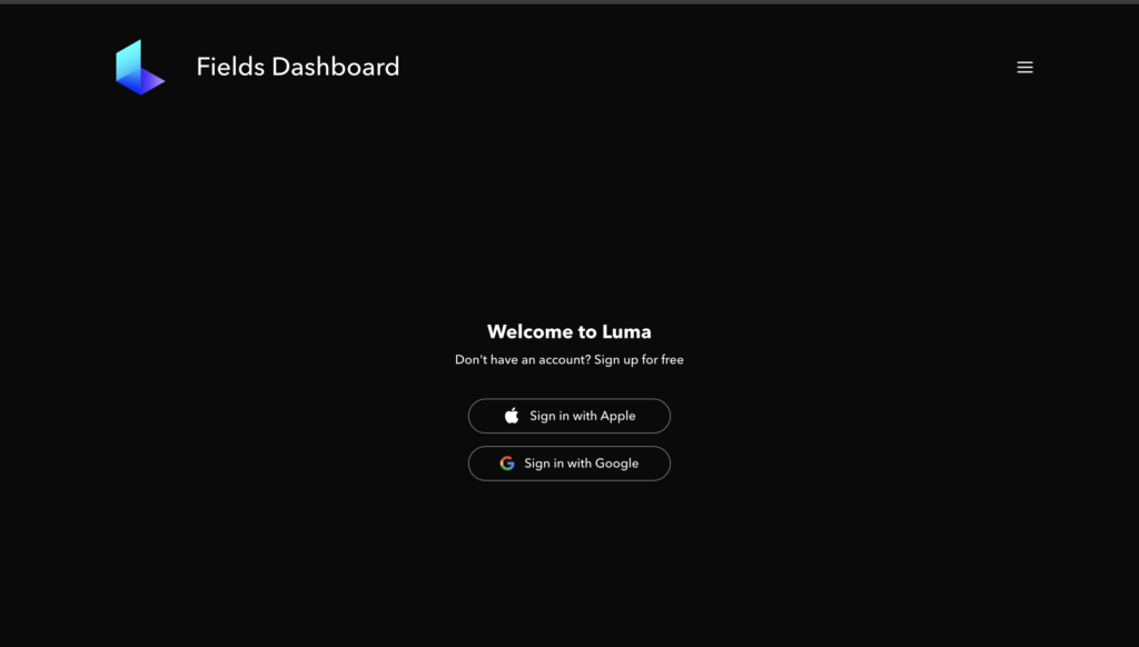 Lumaのアカウント連携画面