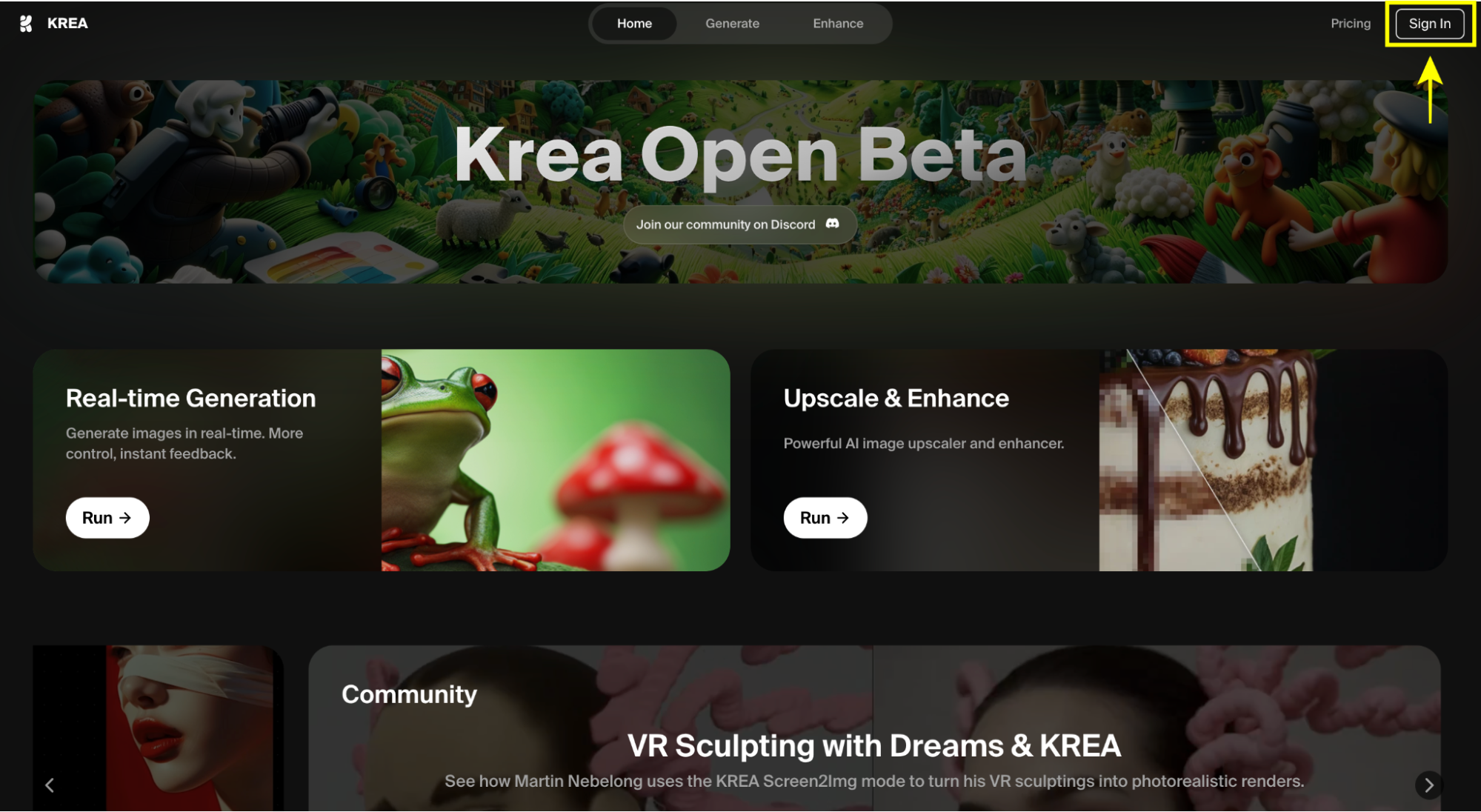 Kreaの公式サイト