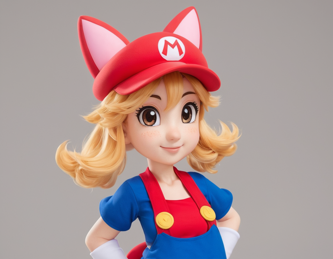 マリオの帽子を被った女の子