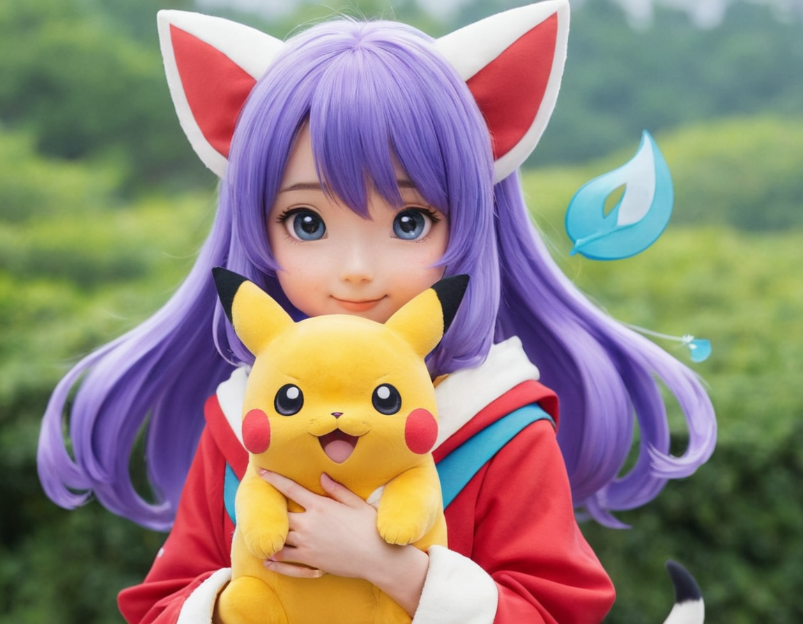 ピカチュウを持っている女の子