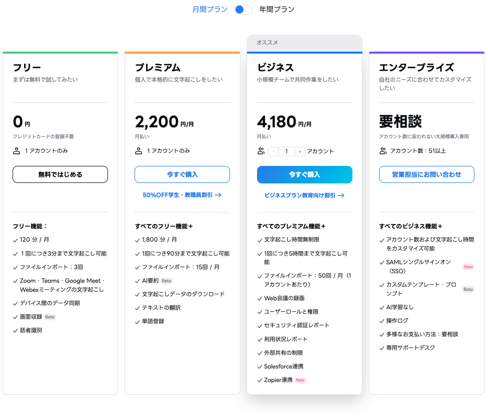 料金表