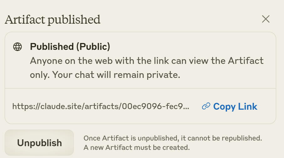 publishボタン