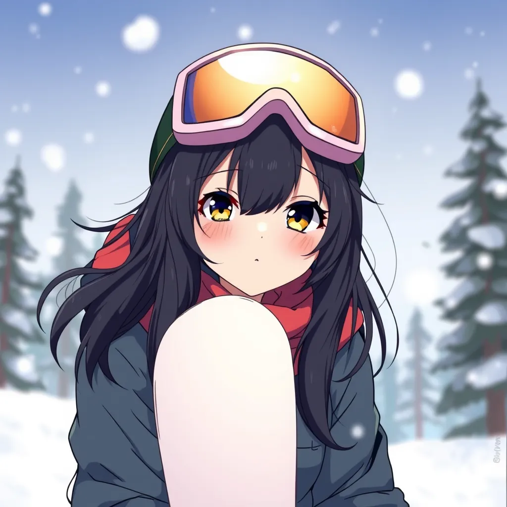 ゴーグルをずらしてアニメ風にした画像