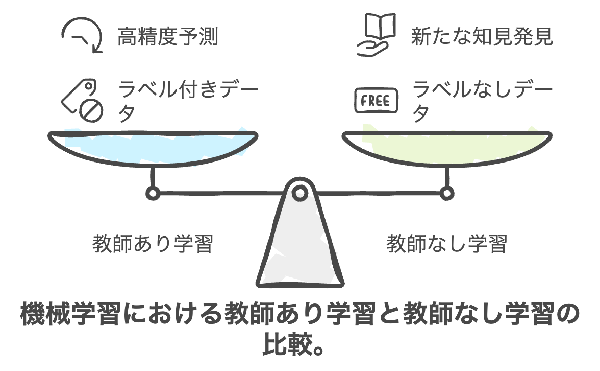教師あり学習と教師なし学習の違い